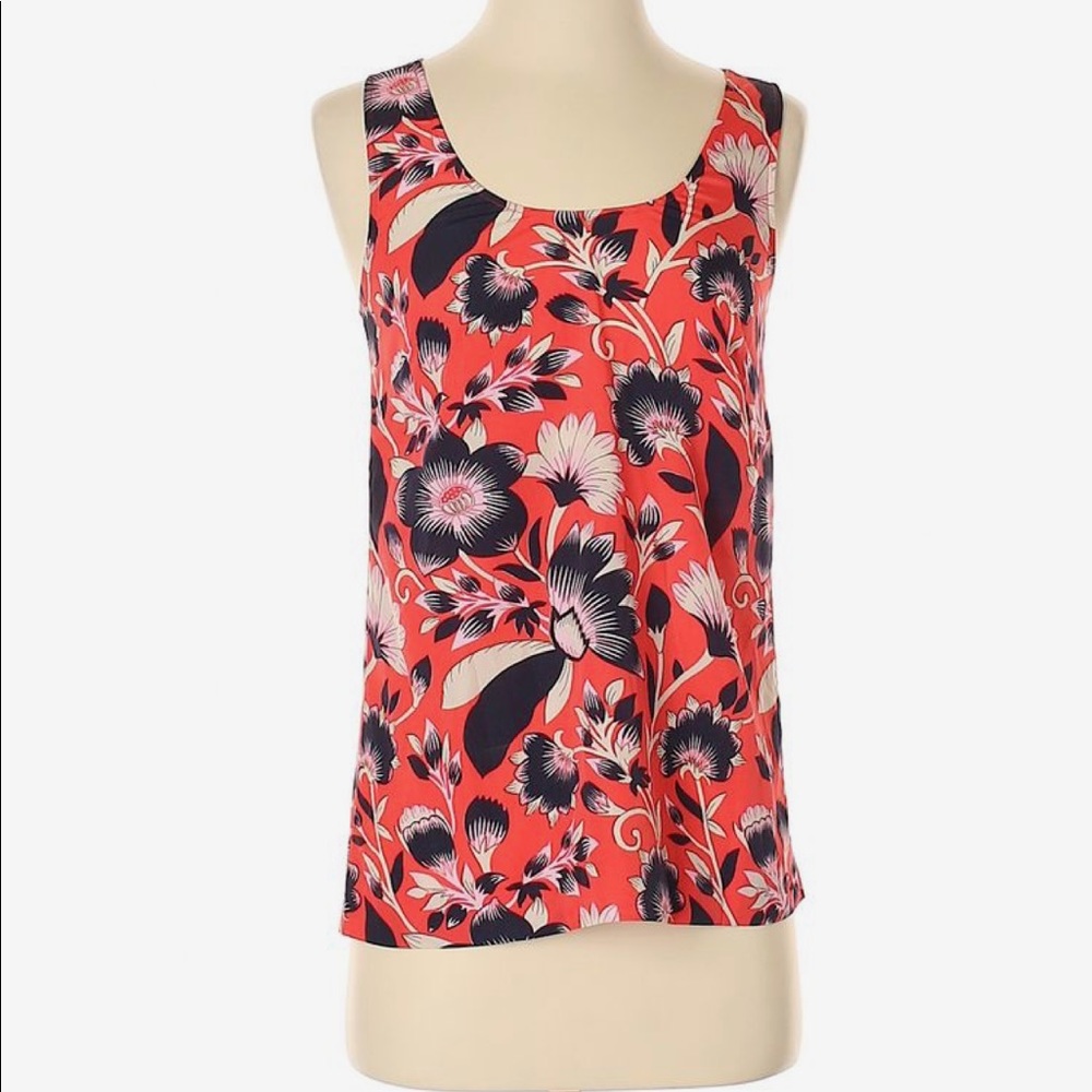 J crew Patterned twist back tank top blouse